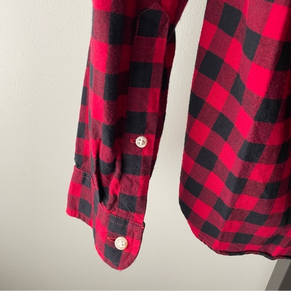 J Crew Oxford Pima Cotton Plaid Button Down Shirt Red Grunge Mens Size Medium - Picture 3 of 5